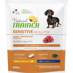 Trainer Natural Sensitive Adult Mini сухой безглютеновый корм для взрослых собак мелких пород c ягненком - 800 г