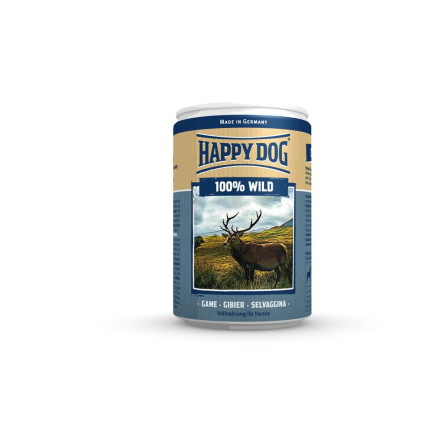 Happy Dog влажный корм для взрослых собак при аллергии и проблемах с пищеварением с дичью - 400 г (6 шт в уп)