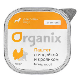Organix паштет для взрослых собак всех пород, с индейкой и кроликом - 100 г x 15 шт