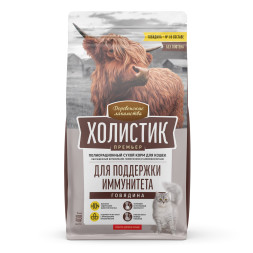 Деревенские лакомства Холистик Премьер сухой корм для кошек, для поддержки иммунитета, с говядиной - 400 г