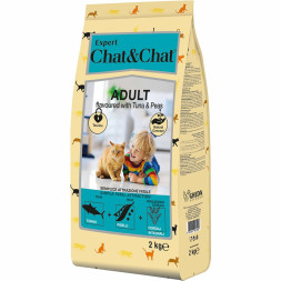Chat&amp;Chat Expert Premium сухой корм для взрослых кошек с тунцом и горохом - 2 кг