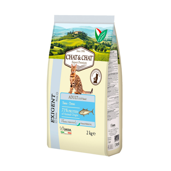 Chat&amp;Chat Adult Exigent Tuna сухой корм для взрослых кошек со вкусом тунца - 2 кг