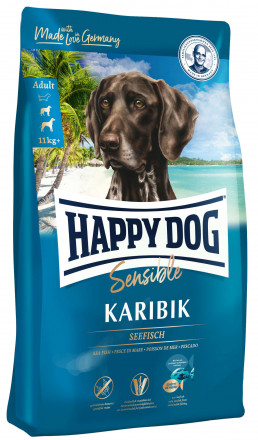 Happy Dog Supreme Sensible Karibik сухой корм для взрослых собак при аллергии с морской рыбой - 2,8 кг