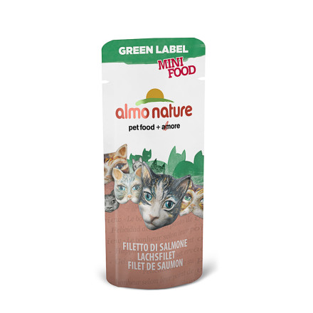 Almo Nature Green Label Mini Food Salmon Fillet лакомство для кошек с филе лосося, 99% мяса - 3 г