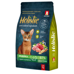 Зоогурман Holistic сухой корм для взрослых кошек, с индейкой, грушей и розмарином - 1,5 кг