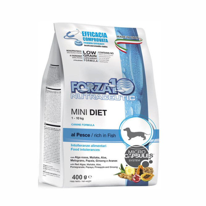 Forza10 MonoDiet Adult Mini Pesce сухой корм для взрослых собак мелких пород с рыбой - 400 г