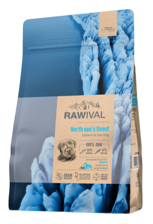 Rawival North Sea’s Finest сухой корм для щенков средних и крупных пород с лососем и сельдью - 750 г