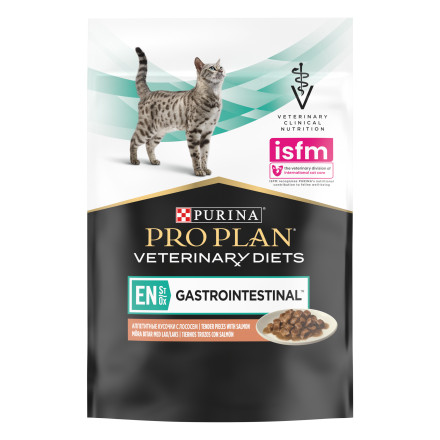 Purina Pro Plan Veterinary Diets EN ST/OX Gastrointestinal влажный корм для взрослых кошек при расстройствах пищеварения, с лососем - 85 г х 10 шт