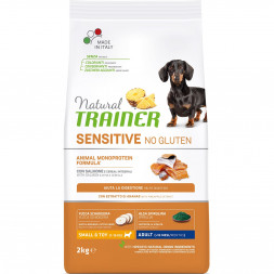 Trainer Natural Dog Sensitive Adult Mini сухой безглютеновый корм для собак мелких пород с чувствительным пищеварением с лососем - 2 кг