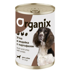 Organix консервы для собак с уткой, индейкой и картофелем - 400 г х 9 шт