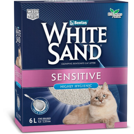 White Sand Sensitive комкующийся наполнитель для чувствительных кошек без запаха - 5,1 кг (6 л)