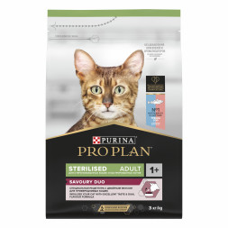 Pro Plan Cat Adult Sterilised сухой корм для стерилизованных кошек с треской и форелью - 3 кг