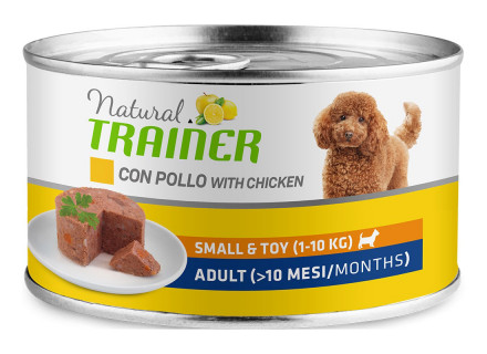 Trainer Natural Small &amp; Toy влажный корм для взрослых собак мелких и миниатюрных пород с курицей и рисом - 150 г (24 шт в уп)
