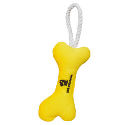 Mr.Kranch игрушка для собак мелких и средних пород Косточка с канатом, 31х9х4 см, желтая