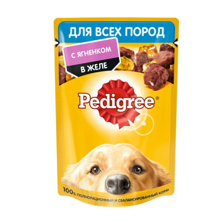 Pedigree влажный корм для взрослых собак с ягненком в желе, в паучах - 85 г х 28 шт