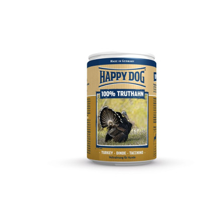 Happy Dog влажный корм для взрослых собак при аллергии и проблемах с пищеварением с индейкой - 400 г (6 шт в уп)