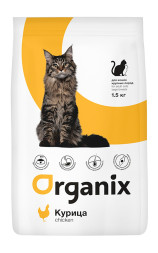 Organix Adult Large Cat Breeds сухой корм для взрослых кошек крупных пород, с курицей - 0,8 кг