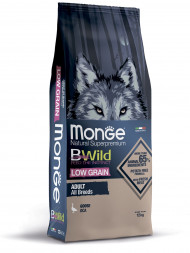 Monge Dog BWild Low Grain сухой низкозерновой корм для взрослых собак всех пород с мясом гуся 12 кг