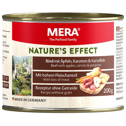 Mera Narures Effect Nassfutter консервы для собак говядина с яблоками, морковью и картофелем - 200 г
