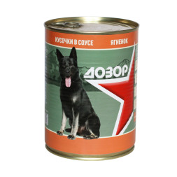 Дозор влажный корм для собак с ягнёнком, в консервах - 970 г х 12 шт
