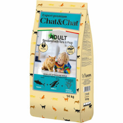 Chat&amp;Chat Expert Premium сухой корм  для взрослых кошек с тунцом и горохом - 14 кг