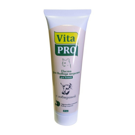 Vita Pro паста для вывода шерсти для кошек с говядиной - 75 мл