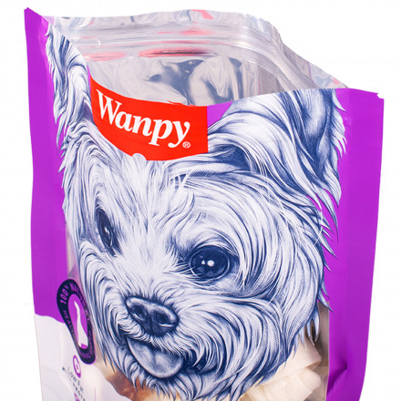 Лакомство Wanpy Dog для собак кости из сыромятной кожи с утиным мясом 100 г
