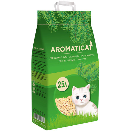 AromatiCat древесный впитывающий наполнитель для кошачьего туалета - 25 л (15 кг)