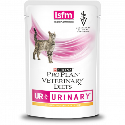 Purina Pro Plan Veterinary Diets UR St/Ox Urinary влажный корм для кошек с болезнями нижних отделов мочевыводящих путей с курицей - 85 г х 10 шт