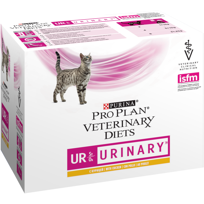 Purina Pro Plan Veterinary Diets UR St/Ox Urinary влажный корм для кошек с болезнями нижних отделов мочевыводящих путей с курицей - 85 г х 10 шт