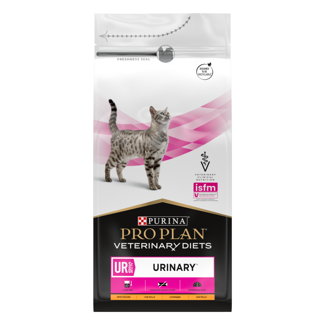 Purina Pro Plan Veterinary Diets UR St/Ox Urinary сухой корм для взрослых кошек с болезнями нижних отделов мочевыводящих путей с курицей - 1,5 кг