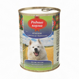 Консервы Родные Корма Ягненок с рисом по-кавказски для собак - 970 г х 12 шт