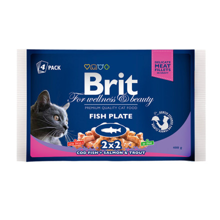 Набор паучей Brit Premium Fish Plate рыбная тарелка 4 шт х 100 гр