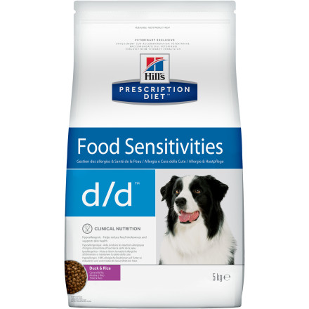 Hills Prescription Diet d/d Food Sensitivities сухой диетический корм для собак для поддержания здоровья кожи и при пищевой аллергии с уткой и рисом - 5 кг