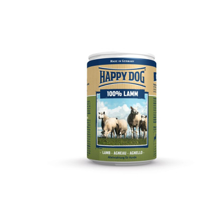 Happy Dog влажный корм для взрослых собак при аллергии и проблемах с пищеварением с ягненком - 400 г (6 шт в уп)