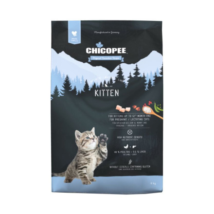 Chicopee HNL Cat Kitten сухой корм для котят и кормящих кошек с мясом птицы - 8 кг