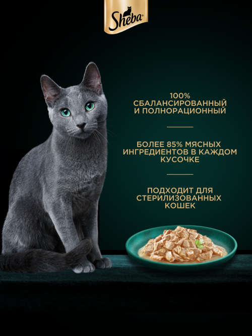 Sheba Craft Collection влажный корм для кошек сочные слайсы с курицей, в соусе, в паучах - 75 г х 28 шт