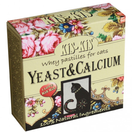 KiS-KiS Pastils Yeast &amp; Calcium таблетки кальций дрожжи для кошек - 60 г