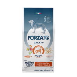 Forza10 DAILYPro Dog Adult Medium сухой монобелковый корм для взрослых собак средних пород с кониной и горохом - 12 кг