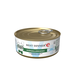 Best Dinner Vet Profi Hypoallergenic влажный диетический корм для взрослых собак и щенков при пищевой аллергии, с кониной и рисом, в консервах - 100 г х 12 шт