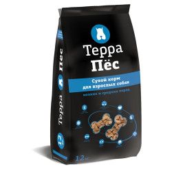 ТерраПес сухой корм для взрослых собак мелких и средних пород - 12 кг