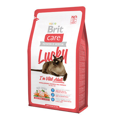 Сухой корм Brit Care Cat Lucky Vital Adult для взрослых кошек с курицей и рисом - 2 кг
