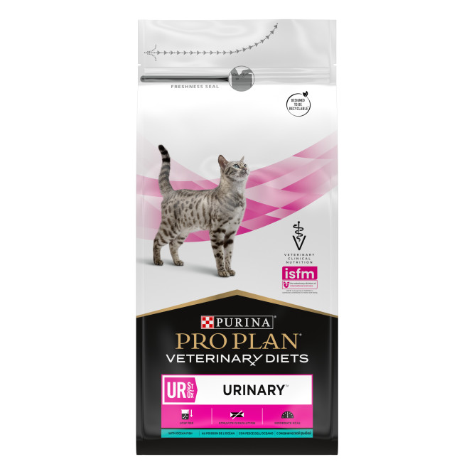 Purina Pro Plan Veterinary Diets UR St/Ox Urinary сухой корм для взрослых кошек с болезнями нижних отделов мочевыводящих путей с океанической рыбой - 1,5 кг