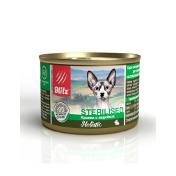 Blitz Holistic Sterilised консервы для стерилизованных кошек, с кроликом и индейкой - 200 г х 24 шт