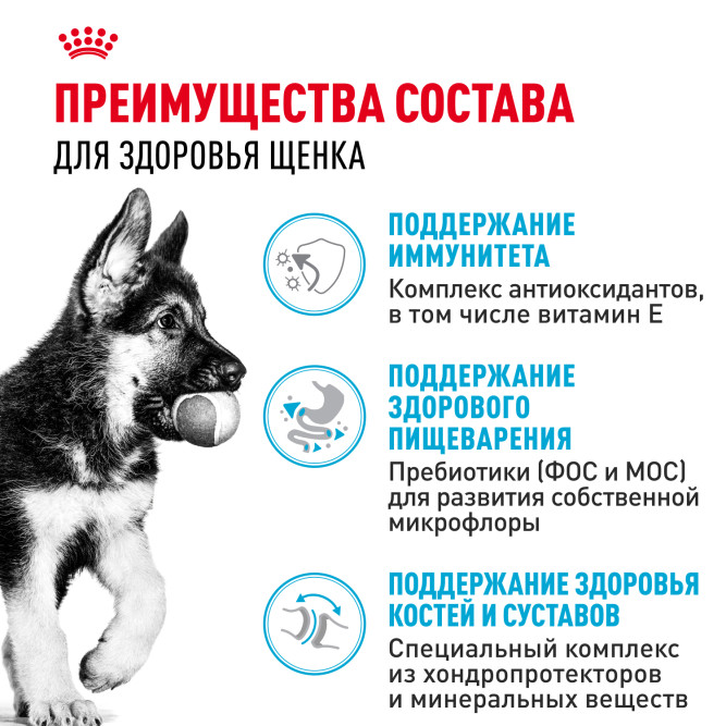 Royal Canin German Shepherd Puppy сухой корм для щенков породы немецкая овчарка до 15 месяцев - 12 кг