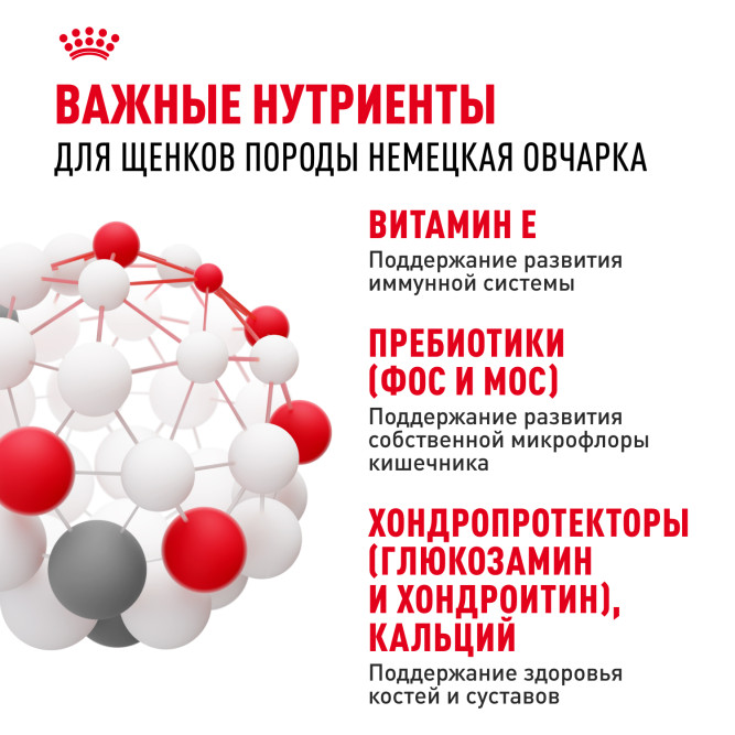 Royal Canin German Shepherd Puppy сухой корм для щенков породы немецкая овчарка до 15 месяцев - 12 кг