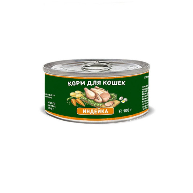 Solid Natura влажный корм для взрослых кошек с индейкой, в консервах - 100 г х 12 шт