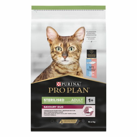 Pro Plan Cat Adult Sterilised сухой корм для стерилизованных кошек с треской и форелью - 10 кг