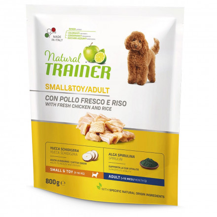Trainer Natural Small and Toy сухой корм для взрослых собак мелких и миниатюрных пород с курицей и рисом - 800 г