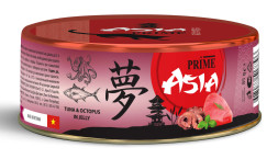 Prime Asia влажный корм для взрослых кошек тунец с осьминогом в желе, в консервах - 85 г х 24 шт